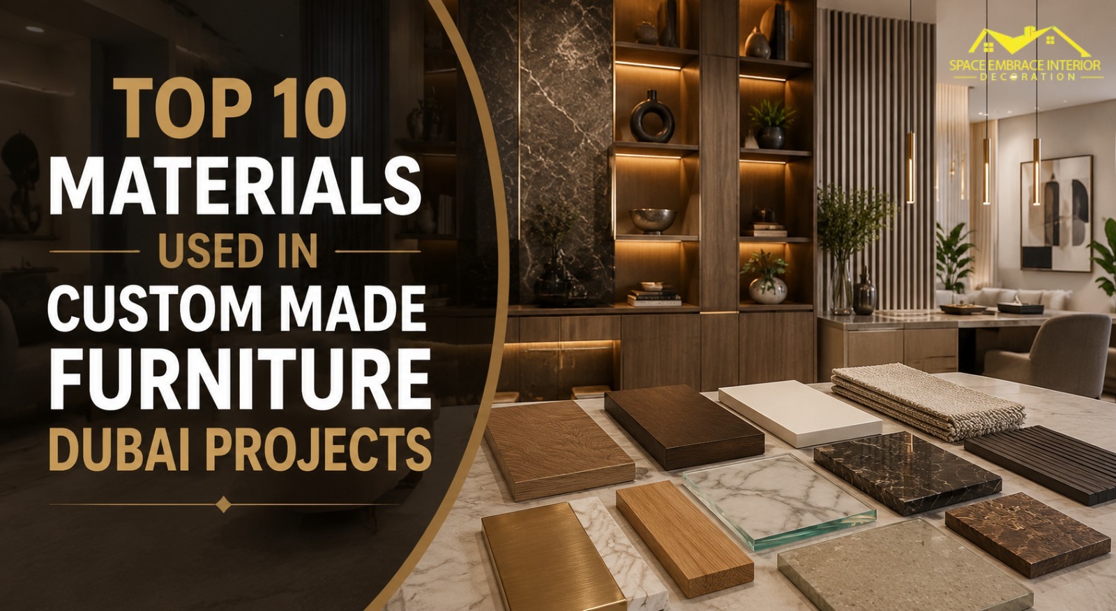 Top 10 Materials Used in Custom Made Furniture Dubai Projects